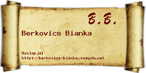 Berkovics Bianka névjegykártya